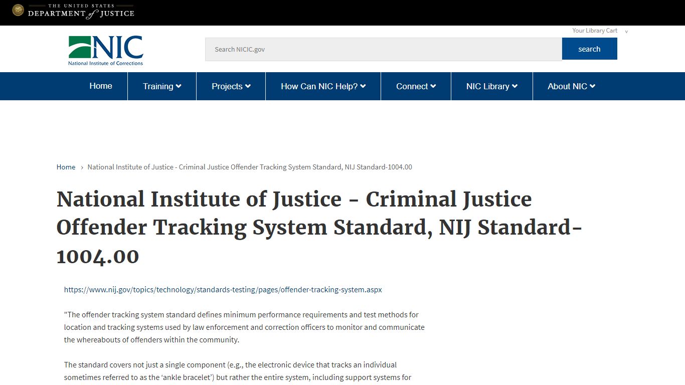 National Institute of Justice - Criminal Justice Offender Tracking ...